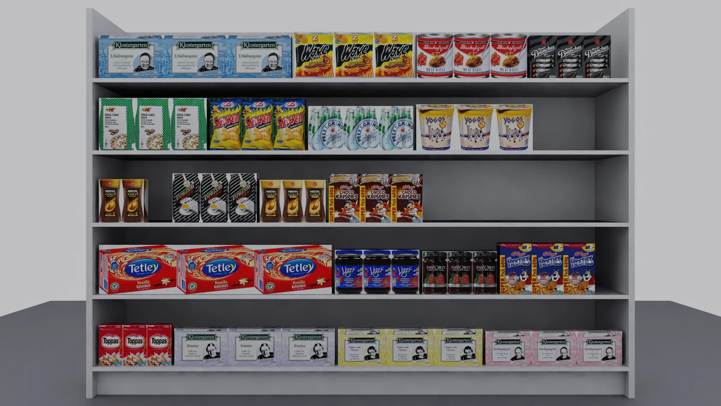 Shelf camera image before restocking